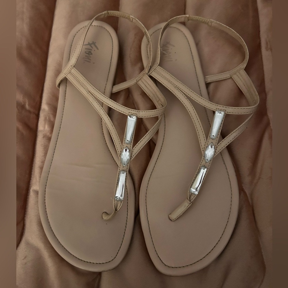Cream Sandals with Gems